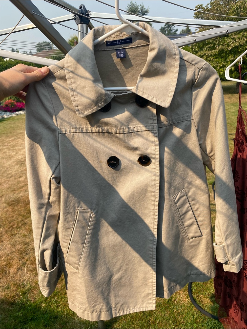 Cropped Women’s Double Breasted Trench Coat